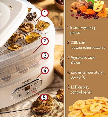 AD 6658 Suszarka do grzybów, ziół i żywności - dehydrator