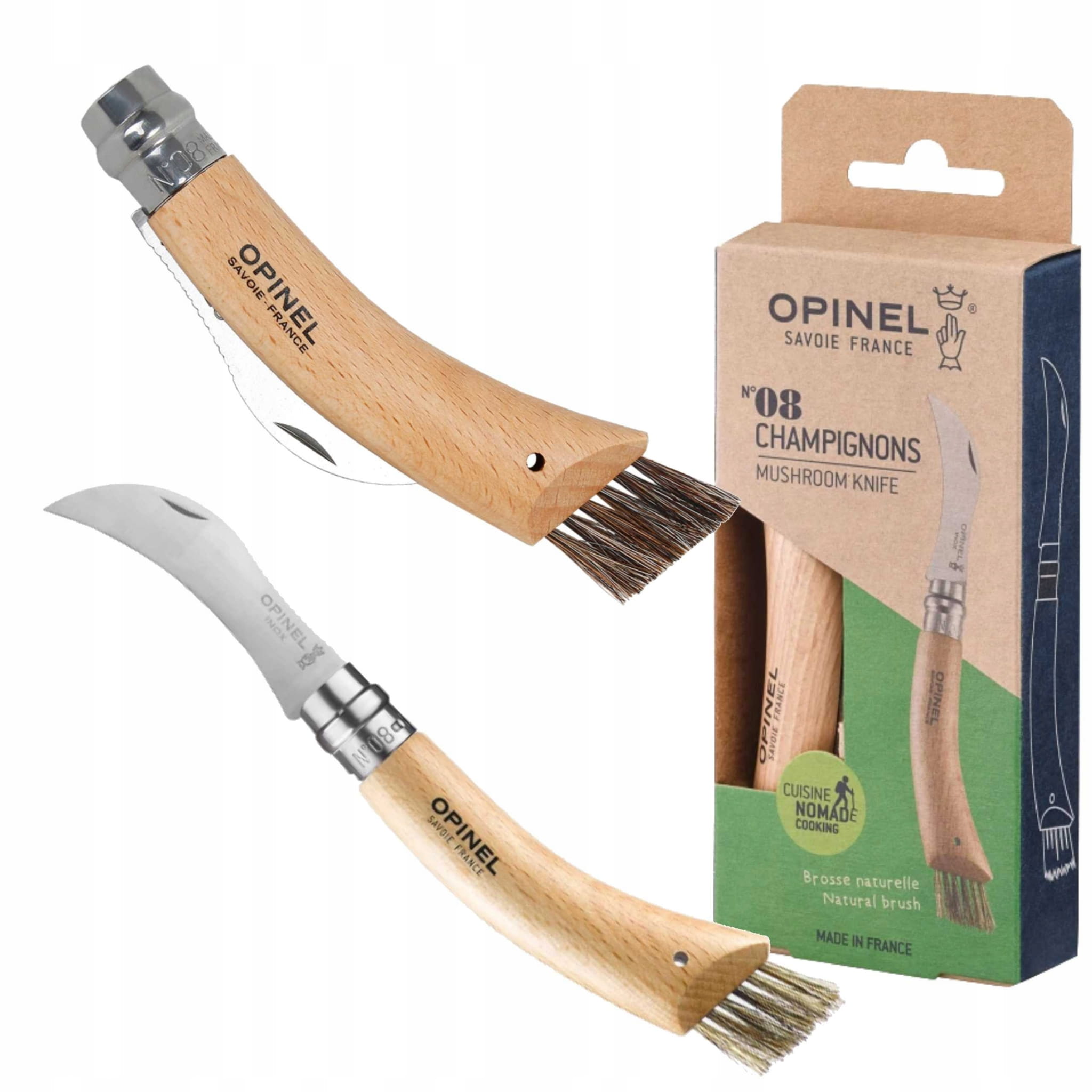 Nóż składany na grzyby z miotełką Opinel No.08