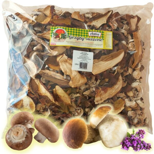 Grzyby Krojone Suszone 500g Mix