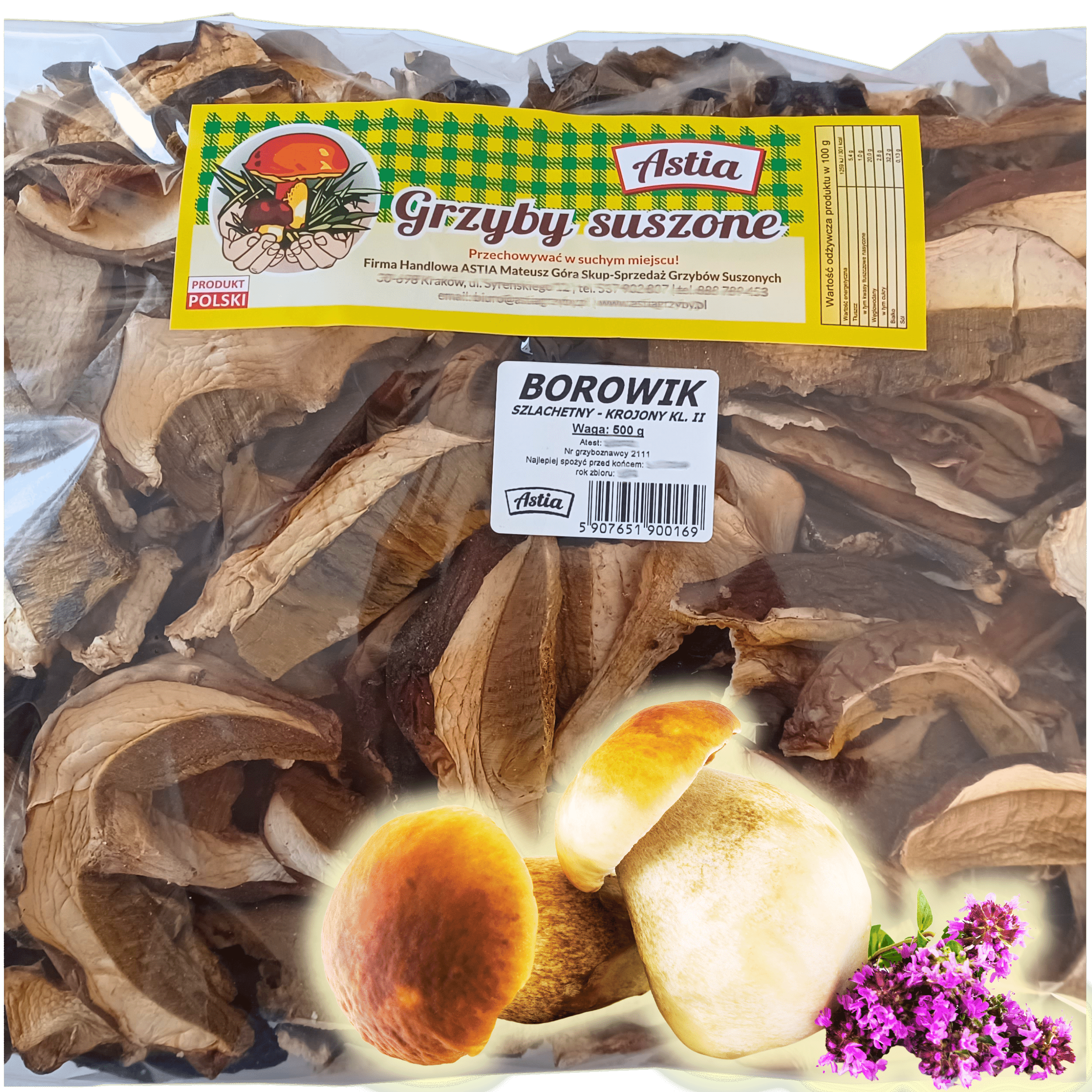 Borowiki Suszone Krojone 500 g